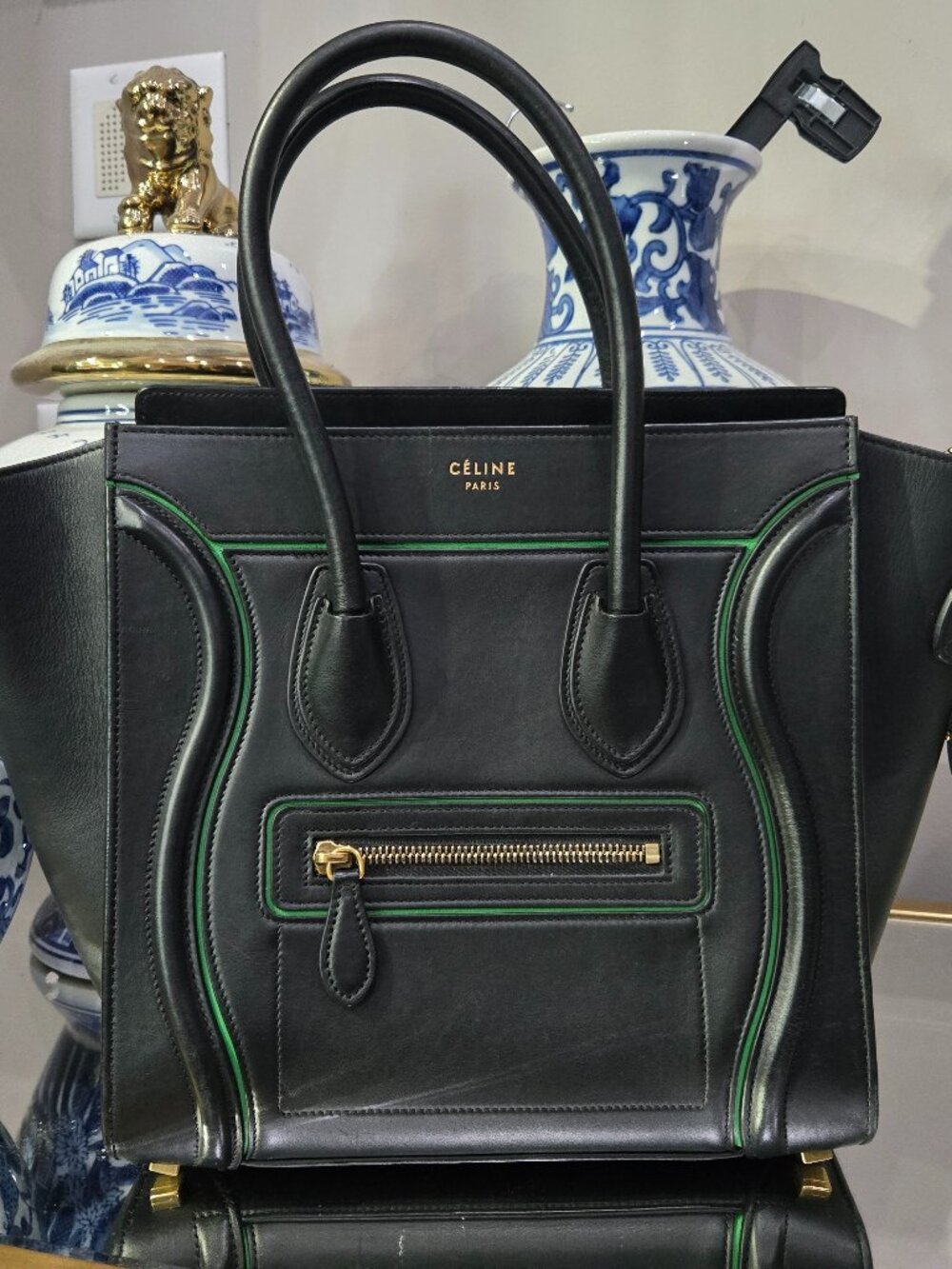 Pristine Celine Micro Leather Luggage Tote Rare Colorway